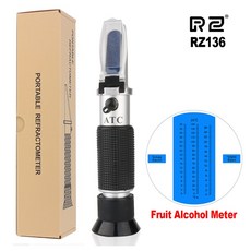RZ 굴절계 과일 알코올 와인 테스터 설탕 당도 0 32% 주스 휴대용 도구 비중계, RZ136-WHITE, 02 RZ136-WHITE, 1개