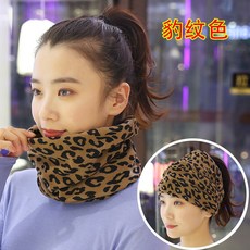 머플러 후드 머플러 보온 춘추 겨울 얇 은 니 트 헤 어 투 웨 이 토 토 트 후드 머플러 레오 파 드 컬러