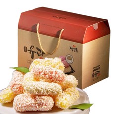 일품 장인 유과 모듬맛 1Kg 선물박스 (4맛혼합 찹쌀 단호박 백년초 쑥), 1개