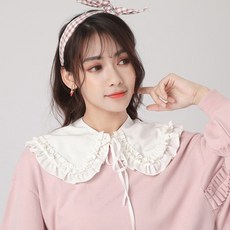 슈페리온 루시엘 프릴 레이스 쉬폰 넥케이프C21 페이크카라 레이어드 넥카라 레이스카라