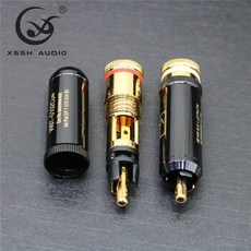 [해외] 4pcs 하이 엔드 0102Cu 골드 도금 HIFI XSSH 오디오 비디오 커넥터 TV 튜너 RCA 출력 플러그 플러그 잭, WBT-0102Cu