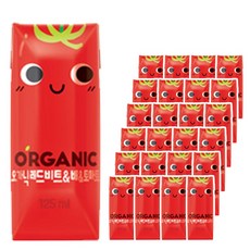 롯데칠성음료 오가닉 유기농 100% 주스 125ml x 24팩