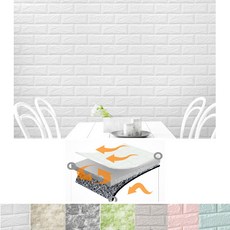 고급형 두꺼운 벽돌폼블럭 단열벽지 시트지20m 거실벽지 스티커벽지 방수, 화이트