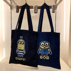 인디고뱅크키즈 부평점 [5000원] #에코백# 데님원단 미니언즈 캐릭터 에코백 및 실내화 가방 #귀염뽀짝#