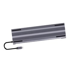 ZLD 유형 C-3x USB 3.0 SD TF RJ45 HDMI VGA PD 알루미늄 그레이 다기능 미니 DP 3.5mm 4in1 고속 충전기 USB C 허브, 회색