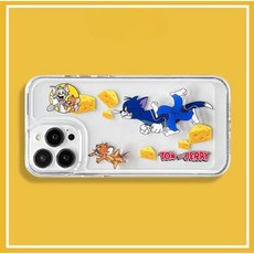무몽 톰과제리 달리는 케이스 아이폰 빙글빙글 돌아가는, iPhone 12, 1개