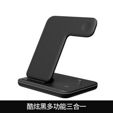 무선충전기 삼성 아이폰 무선 충전기 패드 스마트폰 멀 애플 아이폰11폰 12pro 적용 3 in 1 에어파워 충전 거치대 아이워치5 삼성시계 에어팟 이어폰 xs맥스 화웨이 급충전, 삼합일★쿨블랙(공식몰딩)