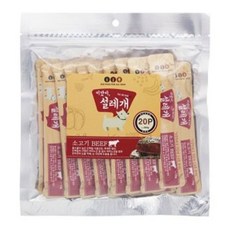 설레개 소고기 눈물억제 눈건강 20p 강아지캔 간식아기 15g, 20개