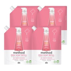 메소드 디쉬 솝 핑크 그레이프후르트 리필, 1000ml, 4개