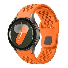삼성 갤럭시 워치 7/6/5/4/FE 밴드 40mm 44mm/갤럭시 워치 6 클래식 47mm 43mm/워치 4 클래식 46mm 42mm/워치 5 프로 45mm용 통기성 밴드 노, Galaxy Watch Ultra, 02-orange