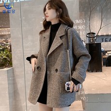 셀럽당 정장 코트 여 추동 모직 루즈핏 캐주얼 작은 정장 상의
