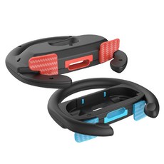 레이싱핸들 플스 닌텐도 PS5 호환 거치대 포함 Nintendo Switch 2 콘솔용 스티어링 휠 Mario Kart 8용 JoyCons 레이싱 디럭스 조이콘 컨트롤러 부착물 2, 2)red blue