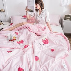 욜업 여름 시원한 아이스 이불 쿨썸머 홑이블, 핑크