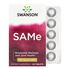 스완슨 아데노실 메티오닌 SAMe 200mg 60정 이황산염, 1개