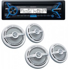 소니 MEX-M100BT 고성능 블루투스 마린 리시버(XS-MP1621 White 6.5인치 스피커), 단일옵션