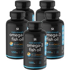 스포츠리서치 트리플 스트렝스 오메가-3 피쉬 오일 1250mg 소프트젤, 30개입, 5개