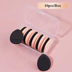 10pcs 미니 핑거 쿠션 듀얼 사용 보관함 에어 파우더 퍼프 재사용 가능한 얇은 리퀴드 파운데이션 메이크업 도구