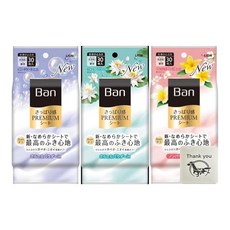 Ban 산뜻한 느낌 PREMIUM 시트 파우다-in타입 클린소프향 + 워터리리향 논파우더형 프레쉬 플로랄향 30매 각종 1개 세트 Kunutonn 오리지널 로고가 들어간 덤 포함, 1g