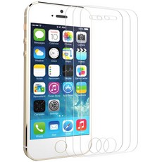 아이폰 5 5s se에 대 한 3 pcs 화면 보호기 아이폰 5s 5 se에 대 한 무료 호 일 도구와 강화 유리 hd 투명 화면 보호기, 1개(A0), HD transparent(A0)