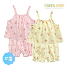 그린베베 국내생산 영유아용 로라 편면내의(끈나시)