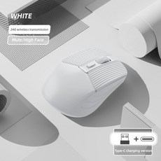 모르미르 백색소음기 미끄럼 방지 태블릿 노트북 마우스 흰색 무선 휴대용 PC USB 수신기 포함 충전식 가, 07 2.4G white