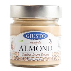 Giusto Sapore Sicilian Hazelnut Sweet Cream 스프레드 이탈리아 수입 및 가족 소유 7oz, Almond, 200g, 1개