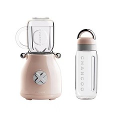 PIUJJA CHANCOO 레트로 디자인 휴대용 초고속 진공 블렌더 믹서기, 핑크색
