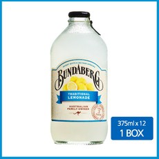 워터카페 분다버그 트레디셔널 레몬에이드 bundaberg 375mlX12(Glass) 카페음료 선물음료, 단품없음, 12개, 375ml