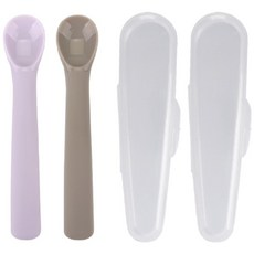 Dailylike BonBon 寶寶副食品湯匙組, 薰衣草紫色+可可色, 1組