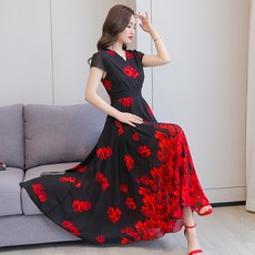 귀부인 산들바람 원피스 허리보정 프렌치 볼륨 클래식 고급 롱 짐머원피스