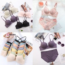 [ 볼륨모아 ] 볼륨 노와이어 편한 브라 브래지어 팬티 세트