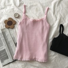 츠키야 두터운 융털 브라탑 탱크탑 크롭탑 끈나시 여성 겨울 가을 이너웨어 보온 슬림핏 페블럼라인 이너티셔츠