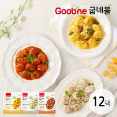 [굽네] 소스가 맛있는 닭가슴살 한입 볼 3종 혼합 12팩_PT02, 1개