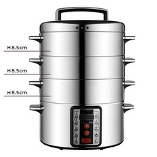 달걀찜기 계란찜기 32CM 다기능 전기 스팀기 무료 요리 냄비 스마트 자동 스티머 액세서리 플러그 EU/AU/UK/US 5691EA67, 03 3-Layer_01 32CM_02 미국