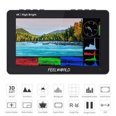 FEELWORLD F5 PROX 5.5 인치 고휘도 1600nit IPS 풀 HD 1920x1080 일광 시청 가능 4K 스크린 카메라 모니터, 01 Black