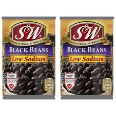 에스앤더블유 프리미엄 블랙 빈즈 50% 레스 소듐, 455g, 2개