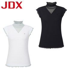 JDX 제이디엑스 25년 여름 초특가 세일!! 여성 셔링 메쉬 하이넥 슬리브리스 X2TSVW6570