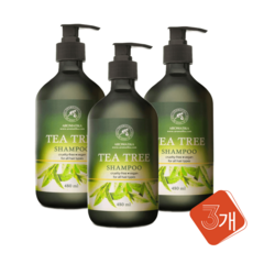 AROMATIKA 티트리 오일 샴푸 구스베리 로즈마리 수분 에센셜오일, 3개, 480ml