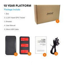 JIMIMAX GPS 로케이터 4G LL301 음성 모니터 LTE 애셋 트래커 10000mAh 배터리 마그네틱 방수 방지 LTE 자동차 블루투스, 2) Free 10 Years APP, 1개