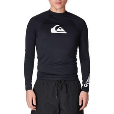 퀵실버래쉬가드 올타임 남성 표준 긴소매 수영복 래쉬가드 UPF50 자외선 차단 서핑 셔츠