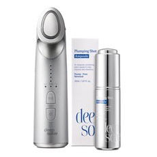 딥솔브 더마 엘렉서 고주파 마사지기 얼굴 피부 뷰티디바이스 + 플럼핑 샷 앰플 PDRN 식물성 산삼 미백 탄력 에센스 30ml