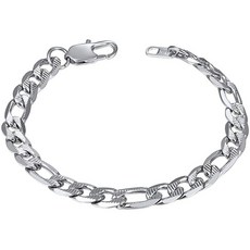 PROSTEEL 남녀 아동 스테인리스 피가로 링크 체인 팔찌 6mm 9mm / 13mm 7.5 ''/ 8.3 ''