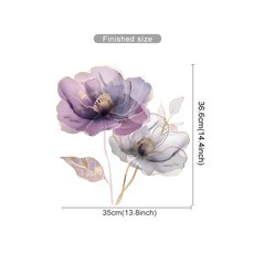 보라색 꽃 벽 스티커 침실 홈 거실 이동식 벽지 접착식, [01] SL3576A