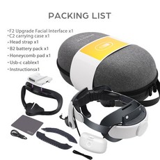 3D안경 VR게임기 풀트래커 헤드셋 프로 배터리 헤드 오큘러스 퀘스트 엘리트 헤일로 배터리 팩 메타 퀘스트 컴포트 조절 가능, 5.set 4