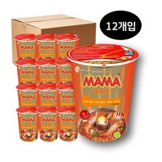 MAMA 마마 태국컵라면 쉬림프크리미톰얌 플레이버 70G, 12개