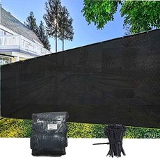 NMT 6 피트 x 50 피트 개인 정보 보호 화면 울타리 헤비 듀티 펜싱 메쉬 그늘 그물 커 [6' x 50'- BLACK] - P086508M5Y629D2, 6' x 50'- BLACK