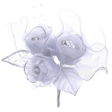 일본제 코사지 새틴 3 꽃 290 입학식 입장식 졸업식 졸원식 (실버)