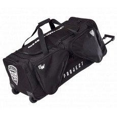 아이스 하키 골키퍼 선수 가방 캐리어 휠 백팩 트롤리, 32인치 블랙 S, 1개