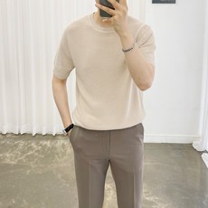 남자라운드반팔니트