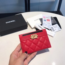 토모샵 샤넬cc BOY 카드지갑 레드
